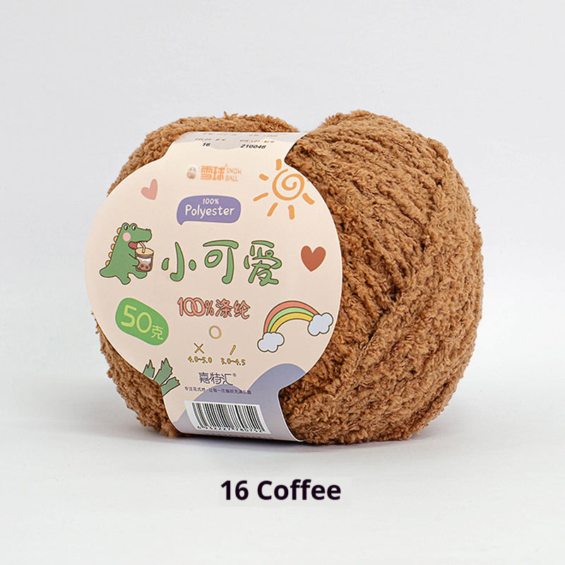 HKM-845843 Hand-Woven Three-Strand Velvet Crochet Yarn - 50g Wool Ball for DIY Crafts