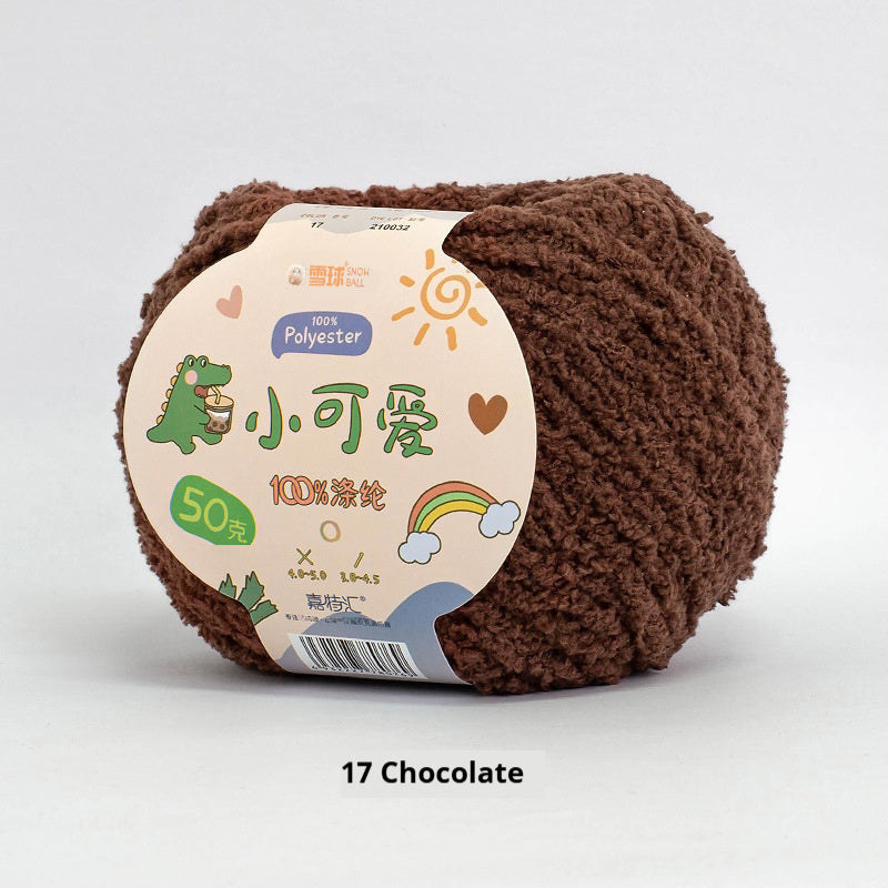 HKM-845843 Hand-Woven Three-Strand Velvet Crochet Yarn - 50g Wool Ball for DIY Crafts