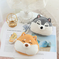 HKM-845843 Shiba Inu and Husky Dog Dumpling Keychain with Cosmetic Bag Set