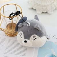HKM-845843 Shiba Inu and Husky Dog Dumpling Keychain with Cosmetic Bag Set