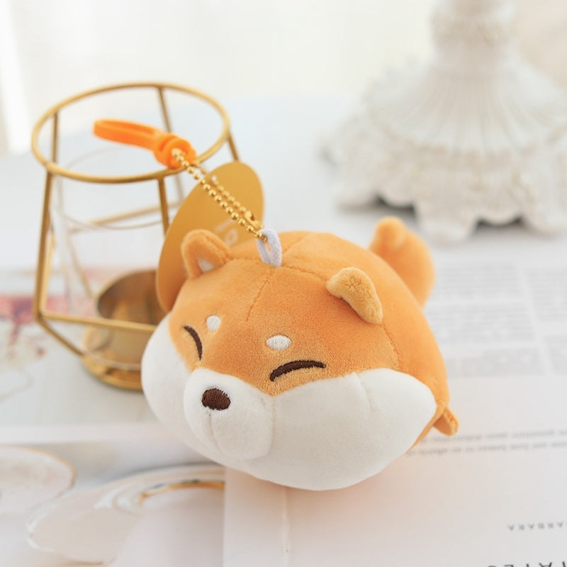 HKM-845843 Shiba Inu and Husky Dog Dumpling Keychain with Cosmetic Bag Set