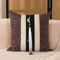 HKM-845971 Color Matching Cotton and Linen Couch Pillow - 45x45cm, New Chinese Style