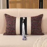 HKM-845971 Color Matching Cotton and Linen Couch Pillow - 45x45cm, New Chinese Style
