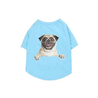 HKM-845971 Cotton Short Sleeve Pet T-Shirt with Bulldog and Pug Prints in Various Colors