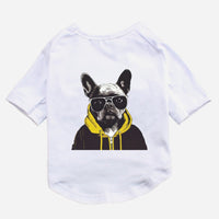 HKM-845971 Cotton Short Sleeve Pet T-Shirt with Bulldog and Pug Prints in Various Colors