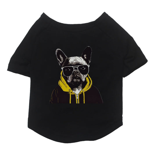 HKM-845971 Cotton Short Sleeve Pet T-Shirt with Bulldog and Pug Prints in Various Colors