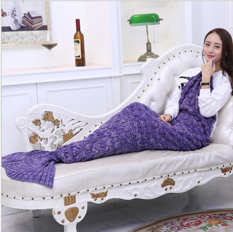 HKM-845971 Cozy Mermaid Tail Blanket in Various Colors - Soft Imitation Cashmere, Perfect for Winter