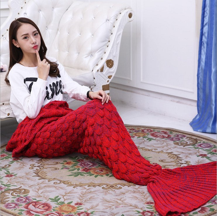 HKM-845971 Cozy Mermaid Tail Blanket in Various Colors - Soft Imitation Cashmere, Perfect for Winter