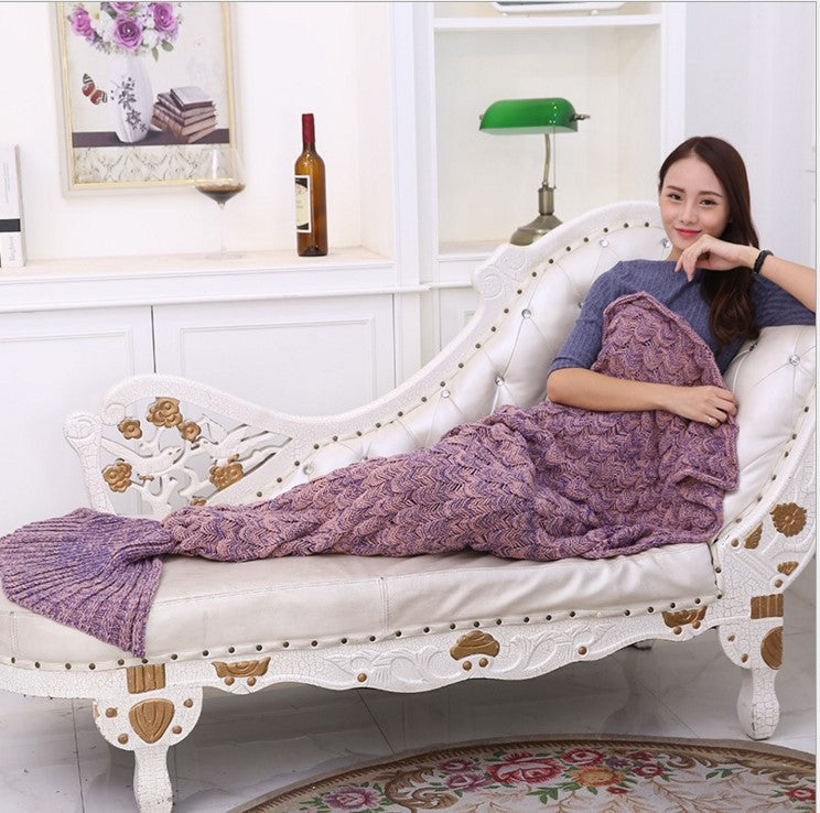 HKM-845971 Cozy Mermaid Tail Blanket in Various Colors - Soft Imitation Cashmere, Perfect for Winter