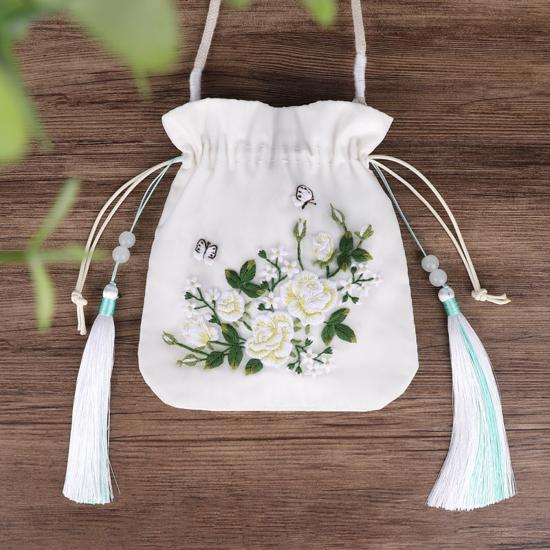 HKM-846163 Fresh Flower Embroidery Kit with Water-Soluble Precision Printing - Cotton Fine-Line Sail, 24cm x 24cm