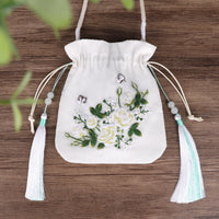 HKM-846163 Fresh Flower Embroidery Kit with Water-Soluble Precision Printing - Cotton Fine-Line Sail, 24cm x 24cm