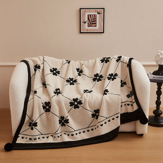 HKM-846163 Multifunctional Black and White Panda Velvet Blanket - Multiple Sizes Available
