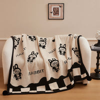 HKM-846163 Multifunctional Black and White Panda Velvet Blanket - Multiple Sizes Available