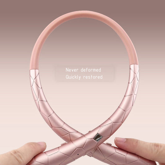HKM-846227 Retractable Wireless Bluetooth Neckband Headphones with Noise-Canceling Microphone and 12 Hours Playtime