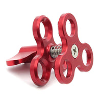 HKM-846227 Three-Hole Butterfly Clip for Diving Photography - Compatible with GOPRO and Other Action Cameras, Aluminum Alloy, Available in Red, Blue, and Black