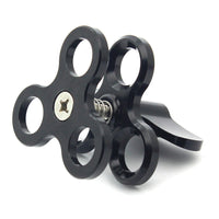 HKM-846227 Three-Hole Butterfly Clip for Diving Photography - Compatible with GOPRO and Other Action Cameras, Aluminum Alloy, Available in Red, Blue, and Black