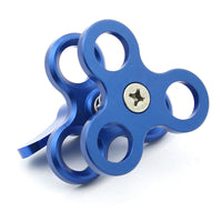 HKM-846227 Three-Hole Butterfly Clip for Diving Photography - Compatible with GOPRO and Other Action Cameras, Aluminum Alloy, Available in Red, Blue, and Black