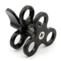 HKM-846227 Three-Hole Butterfly Clip for Diving Photography - Compatible with GOPRO and Other Action Cameras, Aluminum Alloy, Available in Red, Blue, and Black