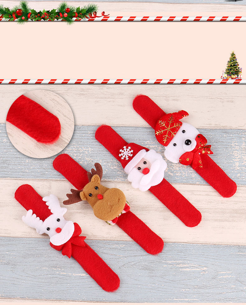 HKM-846291 Christmas Pop Ring Slap Bracelet for Kids - Luminous & Festive Design