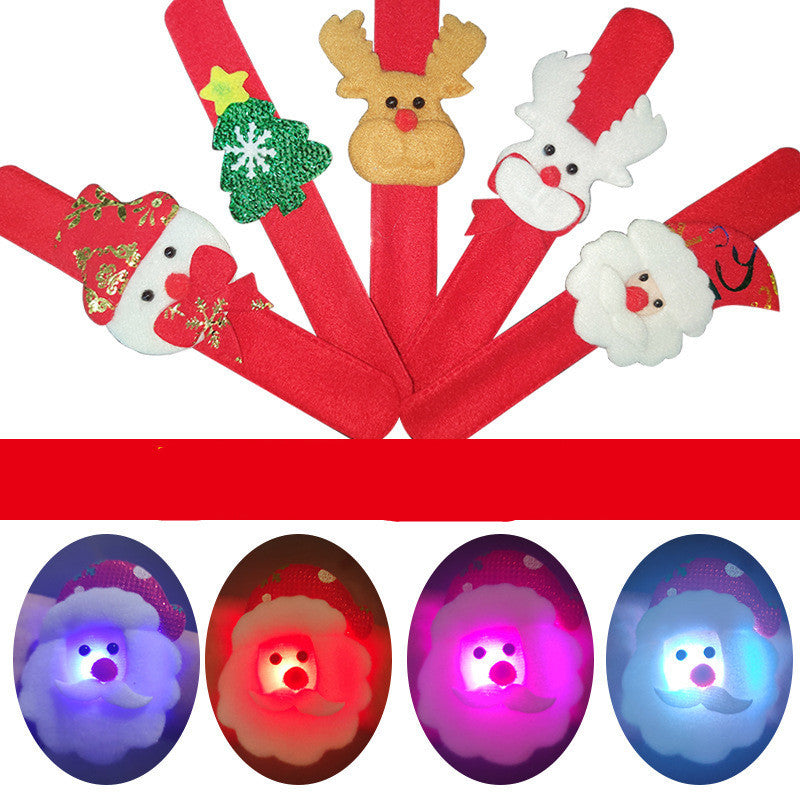 HKM-846291 Christmas Pop Ring Slap Bracelet for Kids - Luminous & Festive Design
