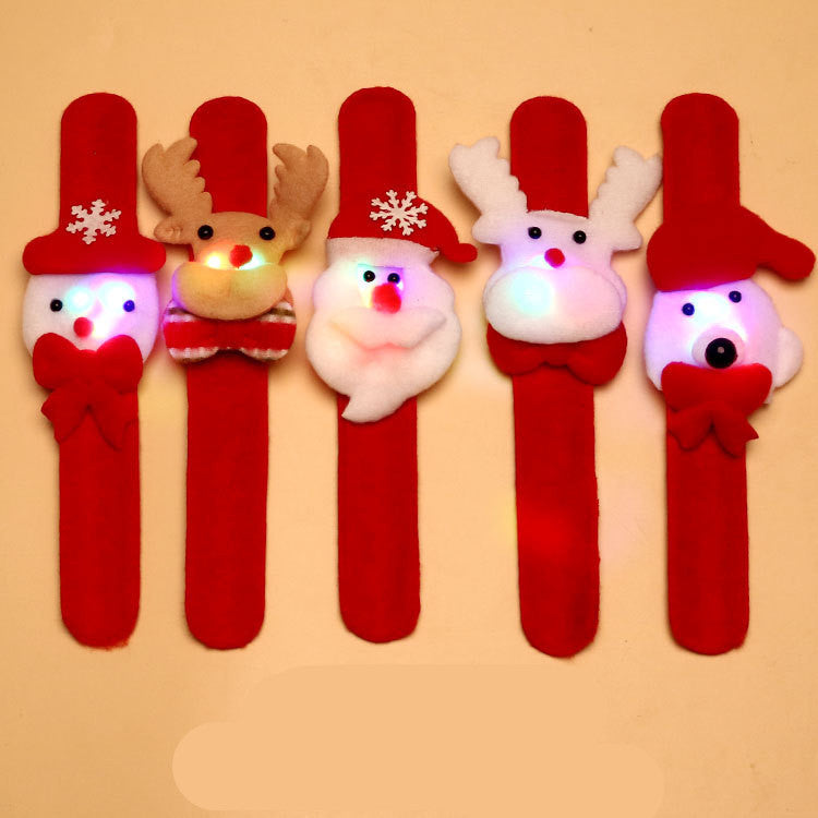 HKM-846291 Christmas Pop Ring Slap Bracelet for Kids - Luminous & Festive Design