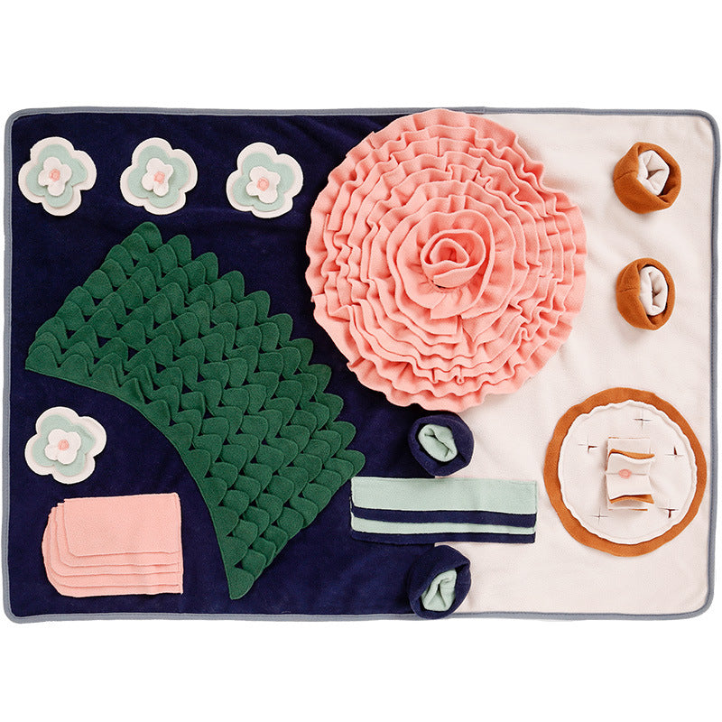 HKM-846355 Western-Style Polar Fleece Sniffing Mat for Pet Dining Fun