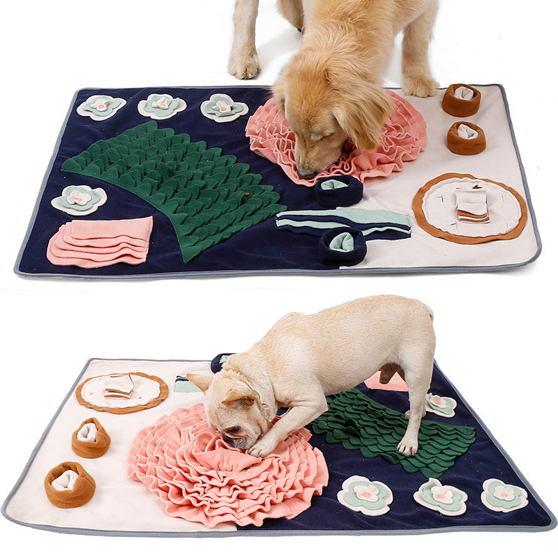 HKM-846355 Western-Style Polar Fleece Sniffing Mat for Pet Dining Fun