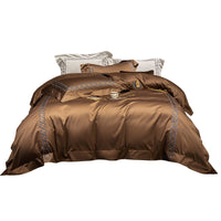HKM-846483 120 Thread Count Solid Color Pure Cotton Duvet Cover Set with Bed Sheet and Pillowcases