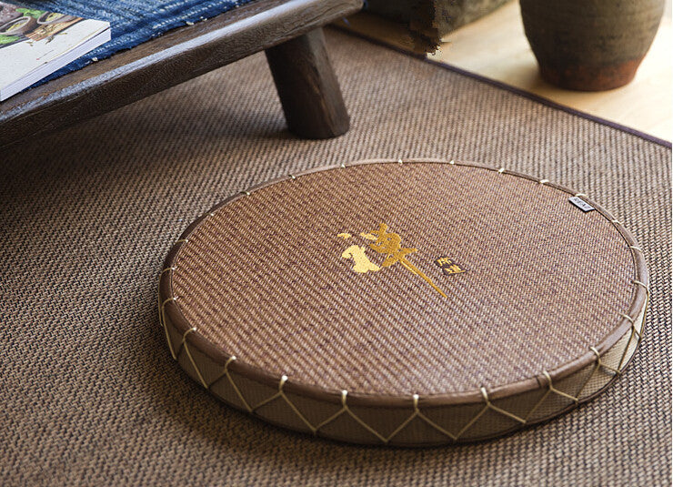 HKM-846547 Zabuton Meditation Chair with Memory Foam Cushion - Japanese Floor Seat Tatami Mat