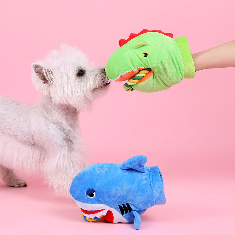 HKM-846611 Plush Monster and Shark Dog Toys for Puppies and Pets