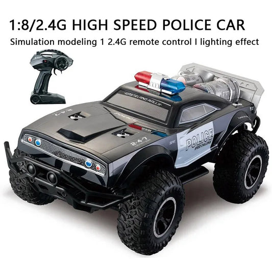 HKM-846739 1:8 Scale Remote Control Police Car - 2.4G High-Speed RC Vehicle for Kids Ages 5+ - Ready-to-Go Toy for Indoor and Outdoor Fun