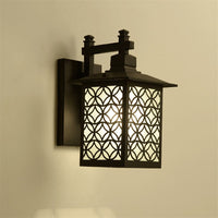HKM-846867 Retro Outdoor Wall Lamp for Garden Gate – Sand Black Finish, E27 Design, Galvanized Sheet & Zinc Alloy Construction