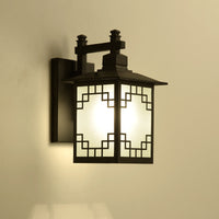 HKM-846867 Retro Outdoor Wall Lamp for Garden Gate – Sand Black Finish, E27 Design, Galvanized Sheet & Zinc Alloy Construction