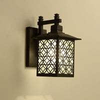 HKM-846867 Retro Outdoor Wall Lamp for Garden Gate – Sand Black Finish, E27 Design, Galvanized Sheet & Zinc Alloy Construction