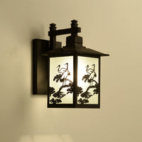 HKM-846867 Retro Outdoor Wall Lamp for Garden Gate – Sand Black Finish, E27 Design, Galvanized Sheet & Zinc Alloy Construction