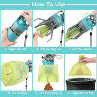 HKM-846995 Compact Dog Waste Scooper with Built-in Bag Dispenser for Easy Clean-Up