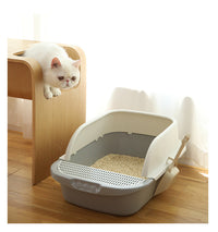 HKM-846995 Semi-Enclosed Cat Litter Basin for Young and Adult Cats - Compatible with Various Cat Litters