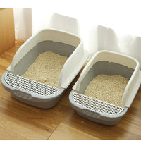 HKM-846995 Semi-Enclosed Cat Litter Basin for Young and Adult Cats - Compatible with Various Cat Litters