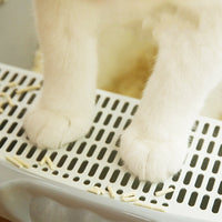 HKM-846995 Semi-Enclosed Cat Litter Basin for Young and Adult Cats - Compatible with Various Cat Litters