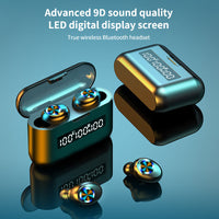 HKM-847059 In-Ear Bluetooth Headset with Touch Control and Battery Display - Black or White