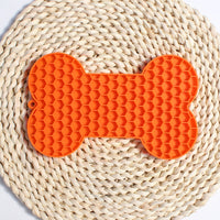 HKM-847187 Silicone Bone-Shaped Licking Pad for Dogs - Slow Feeding Mat in Multiple Colors