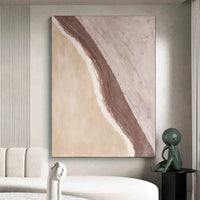 HKM-847251 Handmade Oil Painting Abstract Waves Canvas Art for Home Decoration, Unstretched & Frameless