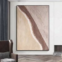 HKM-847251 Handmade Oil Painting Abstract Waves Canvas Art for Home Decoration, Unstretched & Frameless