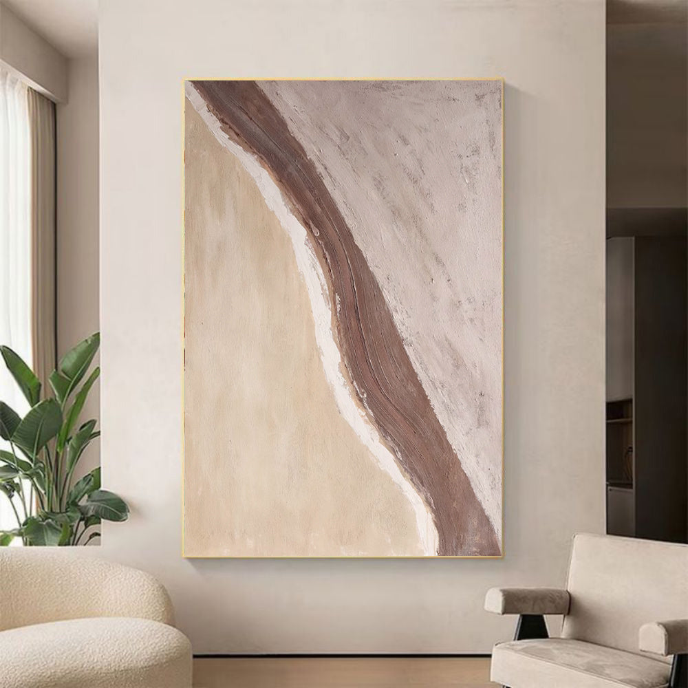 HKM-847251 Handmade Oil Painting Abstract Waves Canvas Art for Home Decoration, Unstretched & Frameless