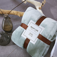 HKM-847315 Double-Sided Coral Fleece Blanket - Thick, Soft Polyester for Cozy Comfort