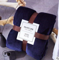 HKM-847315 Double-Sided Coral Fleece Blanket - Thick, Soft Polyester for Cozy Comfort