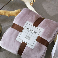 HKM-847315 Double-Sided Coral Fleece Blanket - Thick, Soft Polyester for Cozy Comfort