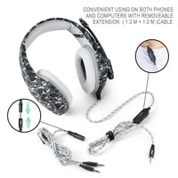 HKM-847379 Wired Gaming Headset with Leather Ear Cushions and 3.5mm Connector