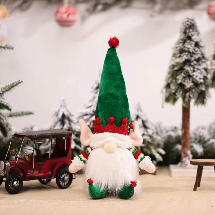 HKM-847443 Luminous Doll Ornaments for Christmas Decoration - Non-Woven Fabric with Light, 33x10x9.5cm