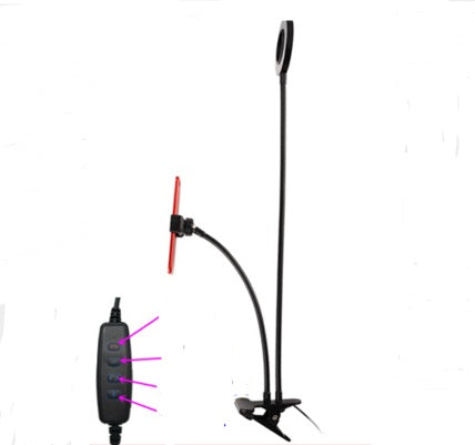 HKM-847571 Adjustable Mobile Phone Fill Light and Live Streaming Support Bracket with USB Power Source